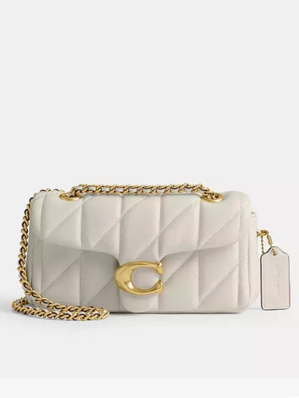Coach Tabby Shoulder Bag 20 in Chalk and Brass